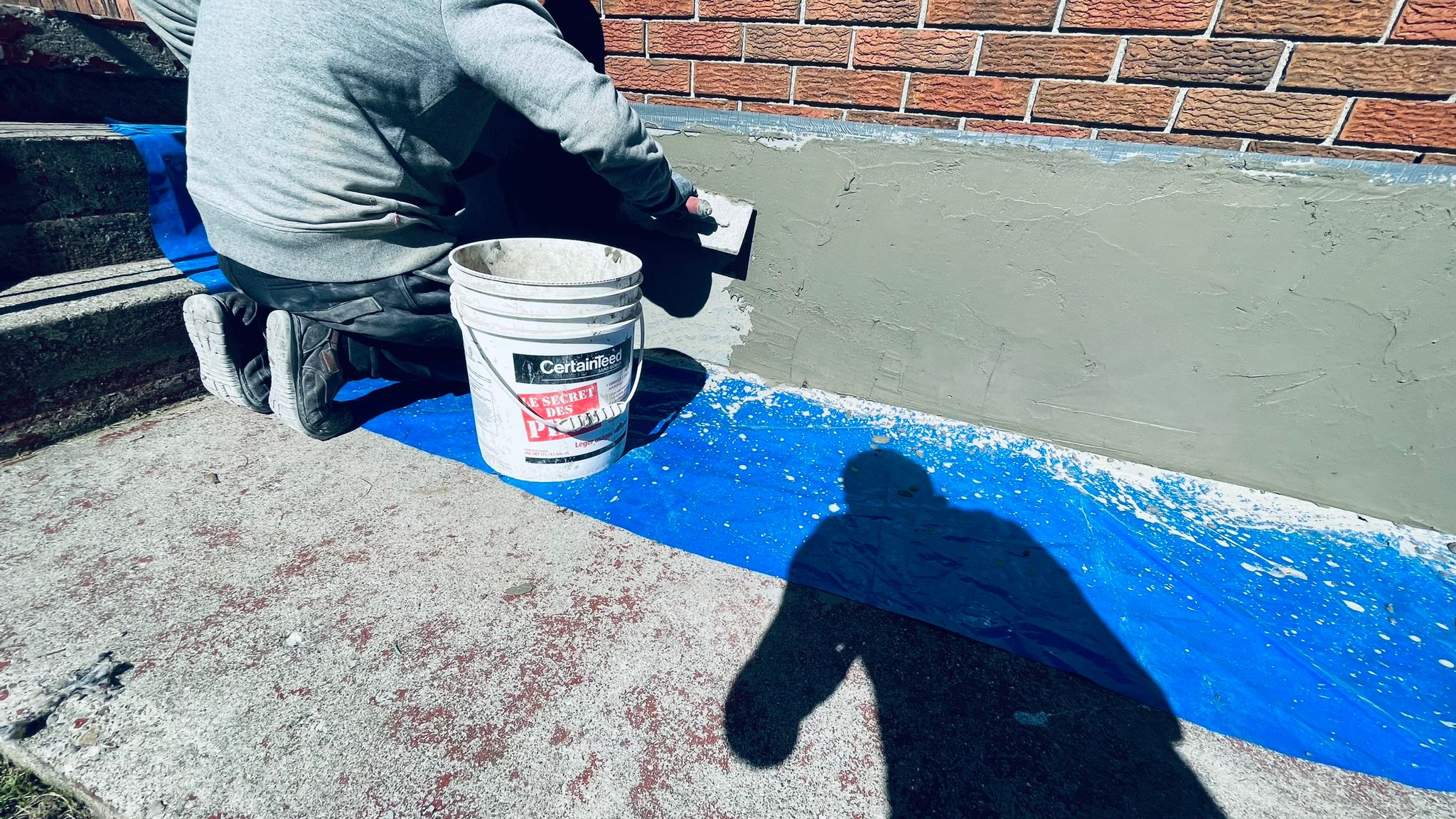 Foundation parging work by WestKey Builders